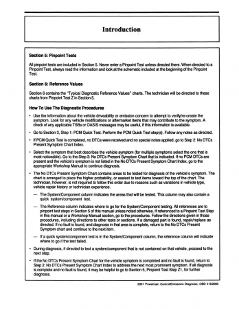 2001 Ford Car & Truck Powertrain Control / Emissions Diagnosis Service Manual - OBD-II