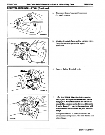 2001 Ford F-Super Duty 250, 350, 450, 550, Motorhome, Excursion Workshop Manual