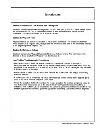 2004 Ford Car & Truck Powertrain Control / Emissions Diagnosis Service Manual - Gas Only