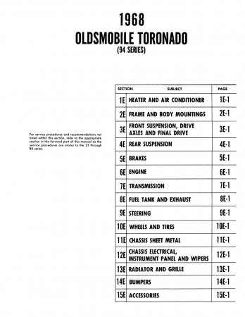 1968 Oldsmobile Chassis Service Manual 