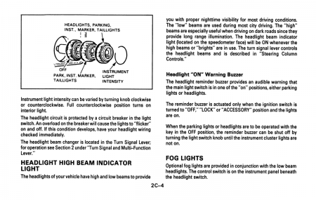 1988 Chevrolet Camaro Owner's Manual