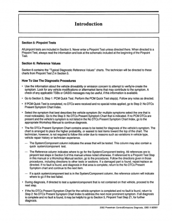 2002 Ford Car & Truck Powertrain Control / Emissions Diagnosis Service Manual