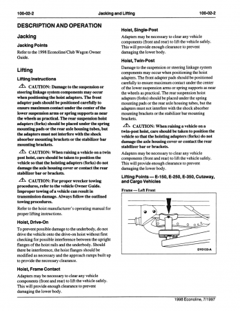 1998 Ford Econoline Workshop Manual