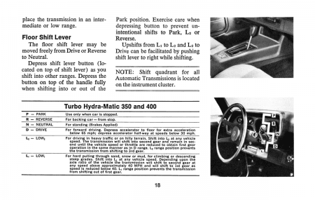 1975 Chevrolet Camaro Owner's Manual