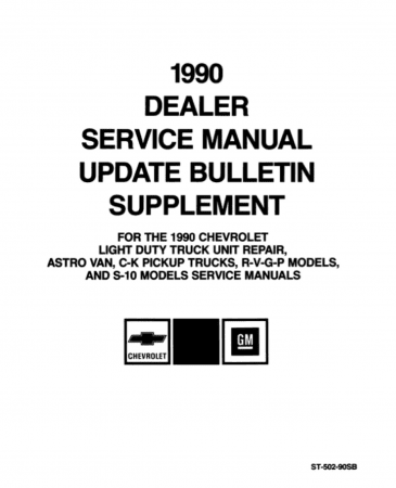 1990 Chevrolet C-K Pick-Up Truck Service Manual & Update Supplement