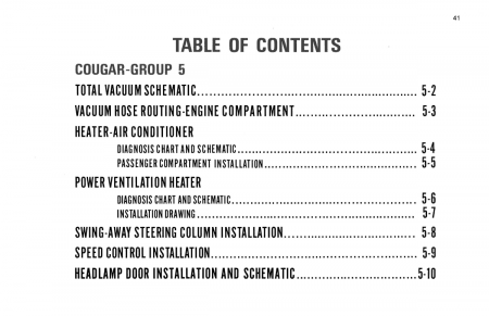 1969 Ford Mustang, Cougar Wiring and Vacuum Diagrams Manual