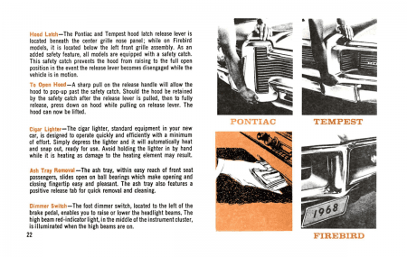 1968 Pontiac Owner's Manual Instruktionsbok i färg