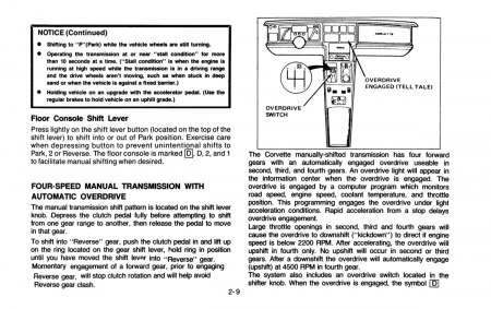1986 Corvette Instruktionsbok