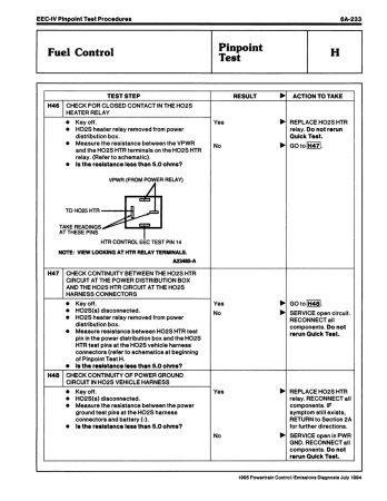 1995 Ford Car & Truck Powertrain Control / Emissions Diagnosis Service Manual OBD-I