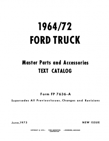 1964 - 1972 Ford Truck Parts Catalog Set