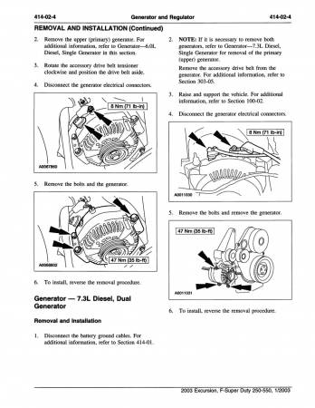 2003 Ford F-Super Duty 250, 350, 450, 550 & Excursion Workshop Manual