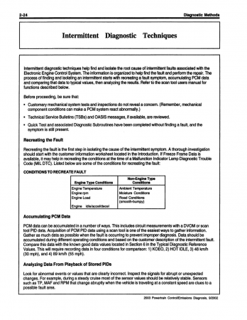 2003 Ford Car & Truck Powertrain Control / Emissions Diagnosis Service Manual