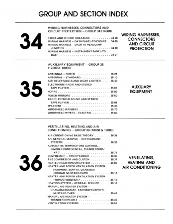 1982 Ford Mustang, Thunderbird, Continental, Cougar Chassis, Body & Electrical Shop Manual