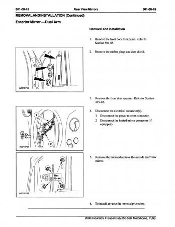 2000 Ford F-Super Duty 250, 350, 450, 550, Motorhome, Excursion Workshop Manual