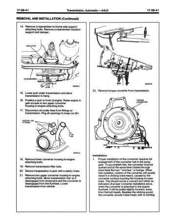1991 Ford Mustang Car Shop Manual