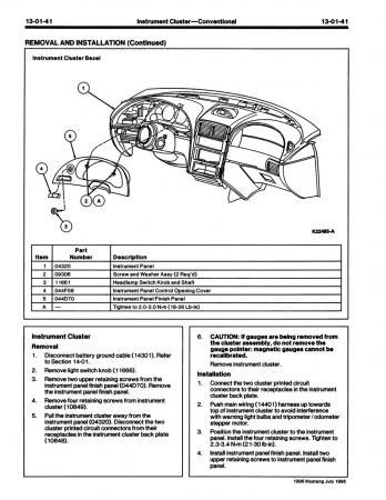 1996 Ford Mustang Service Manual