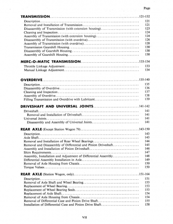 1952 Mercury Chassis Repair and Adjustment Manual