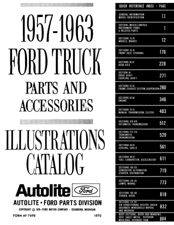 1957 - 1963 Ford Truck Parts and Accessories Catalog Set