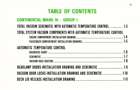 1969 Lincoln and Mark III Wiring and Vacuum Diagrams Manual