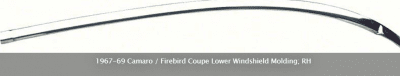 COUPE LOWER WINDSHIELD MOLDING. 1967-69 CAMARO / FIREBIRD