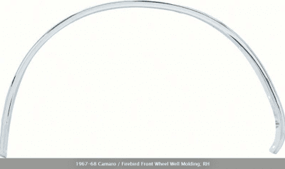 FRONT WHEEL WELL MOLDING; RH. 1967-68 CAMARO / FIREBIRD