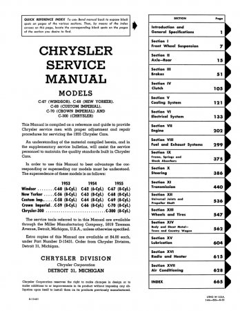 1955 Chrysler and Imperial Service Manual
