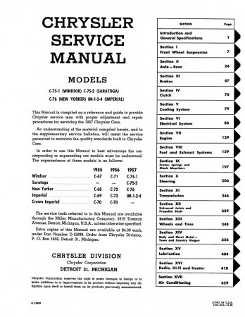 1957 Chrysler and Imperial Service Manual