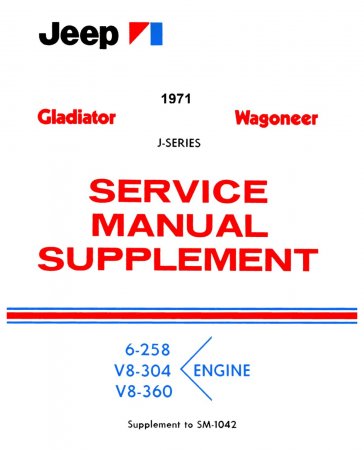 1971 Jeep Gladiator & Wagoneer Service Manual Supplement