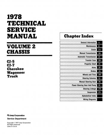 1978 Jeep Technical Service Manual