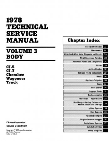 1978 Jeep Technical Service Manual