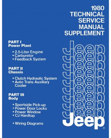 1980 Jeep Technical Service Manual Supplement