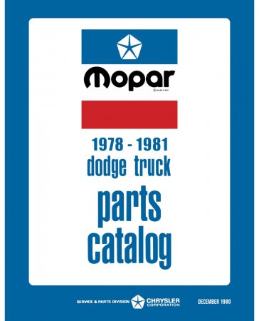 1978-1981 Dodge Truck & Van Parts Catalog