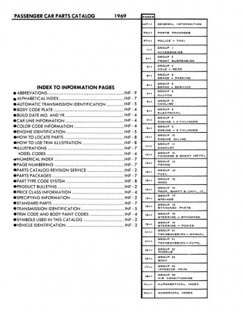 1969 Mopar Car Parts Catalog