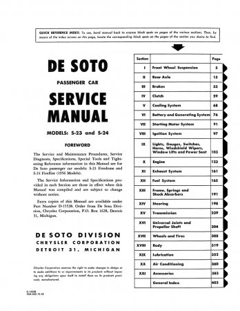 1956 Desoto Service Manual