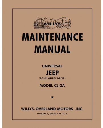 1945-1949 Jeep Willys CJ-2A Maintenance Manual