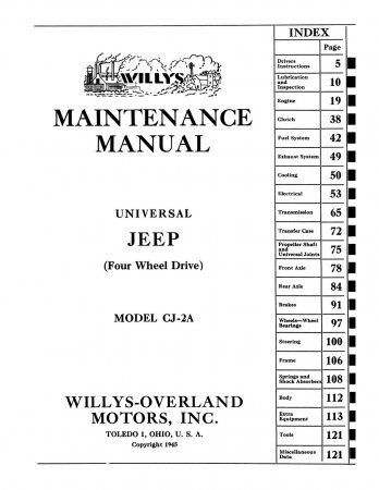 1945-1949 Jeep Willys CJ-2A Maintenance Manual