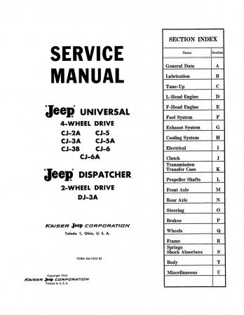 1946-1965 Jeep Universal / Dispatcher Service Manual