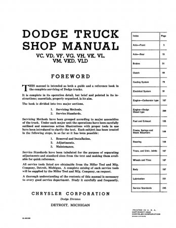 1940 Dodge Truck Shop Manual