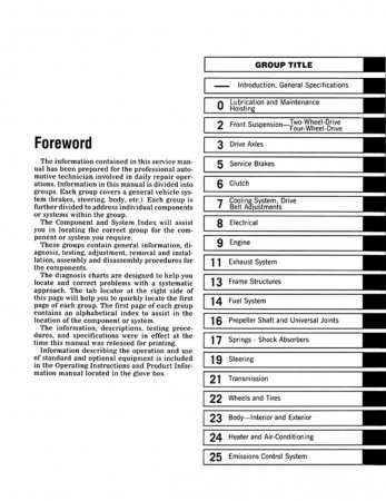 1988 Dodge Dakota Service Manual
