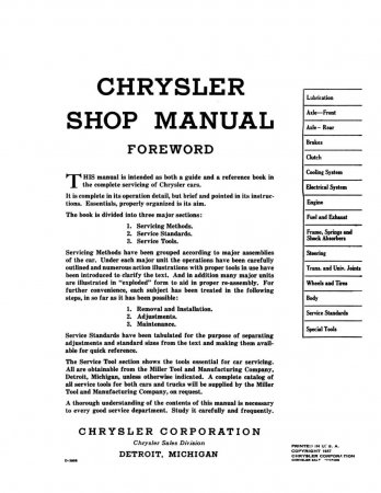 1937 Chrysler Shop Manual