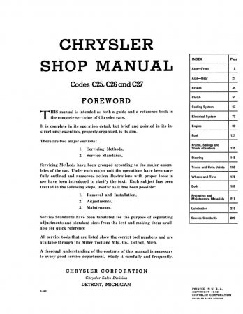 1940 Chrysler Shop Manual
