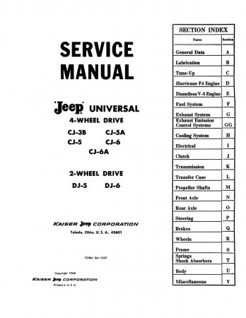 1953-1968 Jeep Universal Service Manual