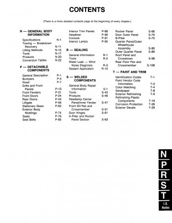 1984-1988 Jeep Cherokee Wagoneer Body Service Manual - M.R. 247