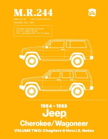1984-1988 Jeep Cherokee/Wagoneer Service Manual - M.R. 244