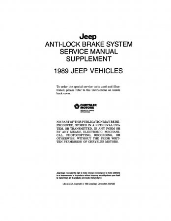 1989 Jeep Shop Manual - 4 Volumer