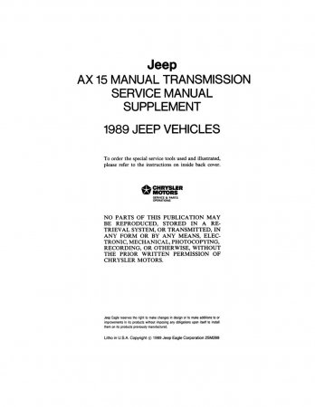 1989 Jeep Shop Manual - 4 Volumer