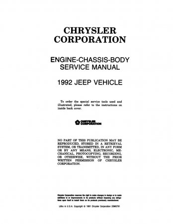 1992 Jeep Service Manual