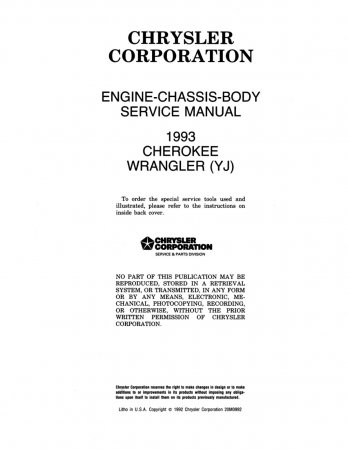 1993 Jeep Cherokee & Wrangler Service Manual