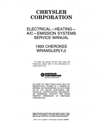 1993 Jeep Cherokee & Wrangler Service Manual