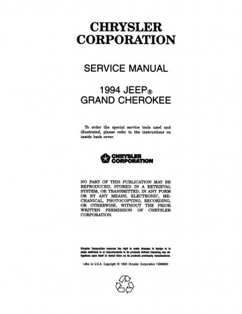 1994 Jeep Grand Cherokee Service Manual